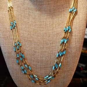 Turquoise & Liquid Gold Necklace